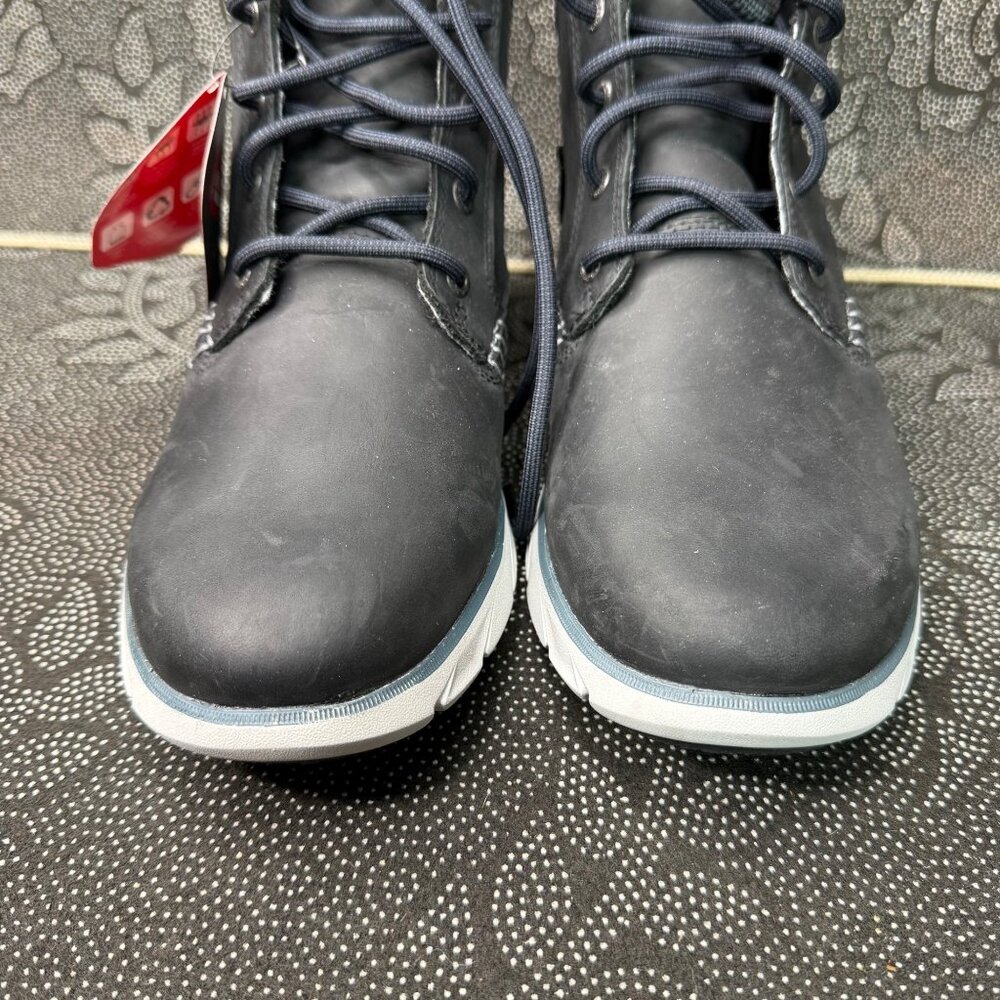 L.L. Bean Men's Waterproof Black Leather Boots Size 8.5 M Side Zipper & Lace-Up - Picture 5 of 9